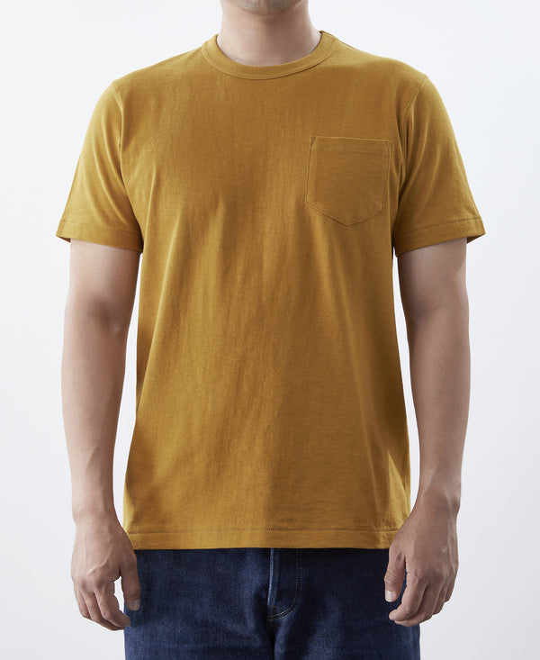 7.4 oz Slub Cotton Loopwheel Vintage Pocket T-Shirt - Yellow