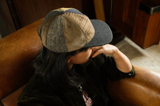 Harris Tweed Wool Herringbone&Corduroy Baseball Cap