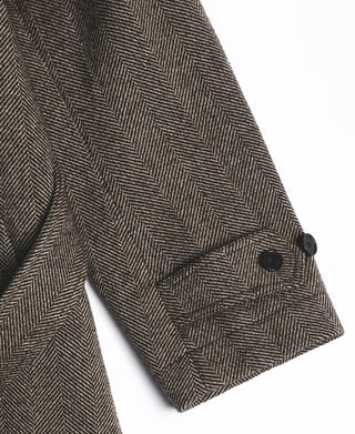 Lot 320 Herringbone Wool Balmacaan Long Coat