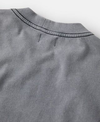 Suede Textured Drop Shoulder T-Shirt - Light Gray