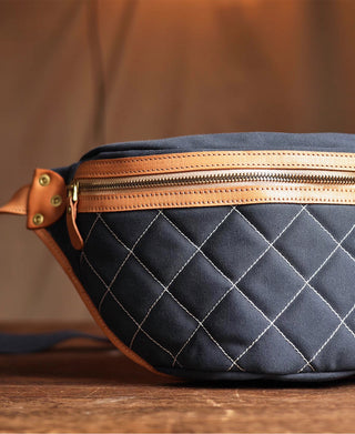 Diamond Quilted Canvas Sling Bag