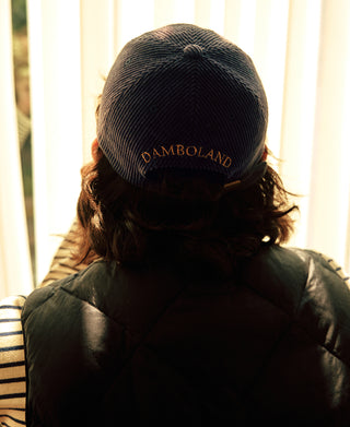 Embroidered Corduroy Baseball Cap - Navy