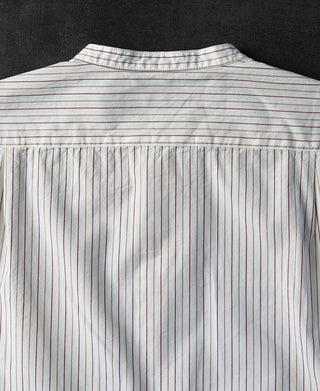 Two-Tone Fine Stripe Band Collar Shirt