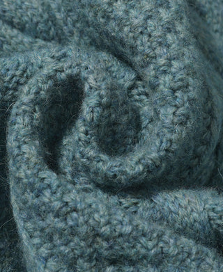 Cable Knit Shawl Collar Cardigan - Pale Blue