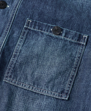 1940s USN Denim Deck Smock - Washed Indigo