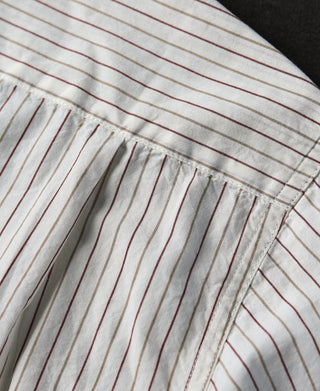 Two-Tone Fine Stripe Band Collar Shirt