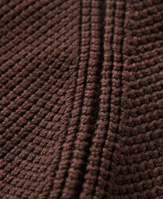 Shawl Collar Raglan Sleeve Wool Cardigan - Dark Brown