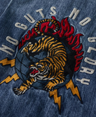 Heavyweight Motorcycle Embroidered Denim Vest