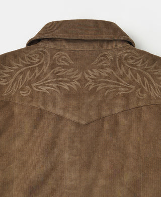 Western Arabesque Embroidered Corduroy Shirt