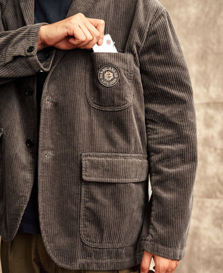 1960s Corduroy Pocket Sport Coat - Gray