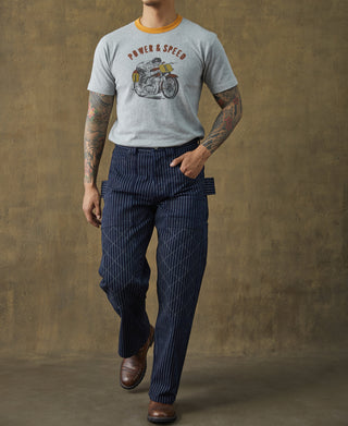 Lot DW2213 Selvedge Striped Biker Trousers