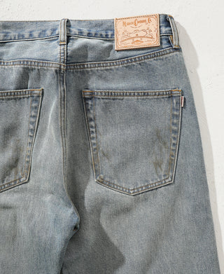 14 oz Distressed Selvedge Denim Flared Jeans