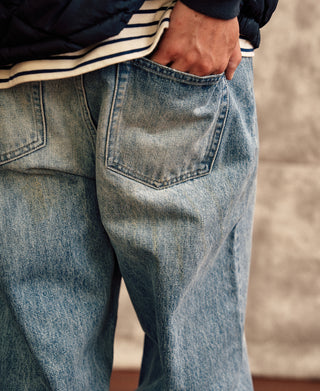 1960s Washed Denim Trousers - Repaired Edition