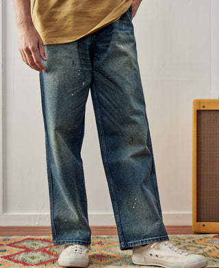 Paint-Splatter Straight-Leg Jeans