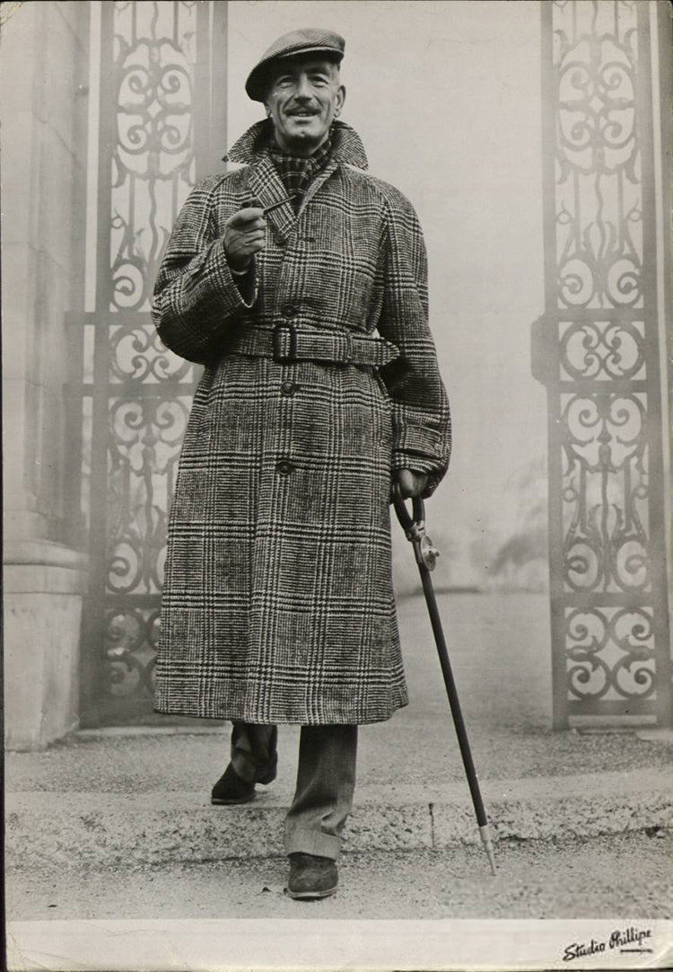 1920s Brown Herringbone Tweed Balmacaan Coat | Olderbest