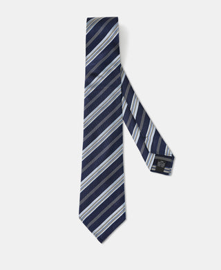 LOT 604 Silk Tie - Navy/Silver