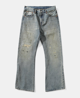 14 oz Distressed Selvedge Denim Flared Jeans