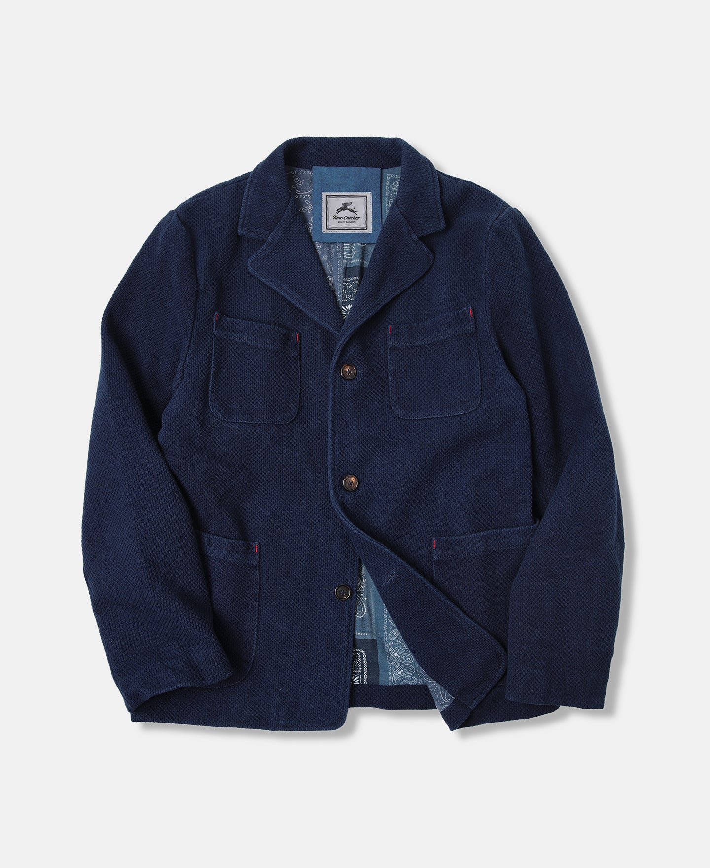 French Indigo-Dyed Sashiko Work Jacket | Olderbest