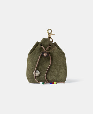 Colored Glaze Drawstring Coin Pouch - Olive