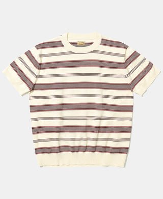 1950s Ribbed Striped Knit T-Shirt - White