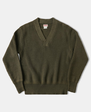 USAAF Type A-1 V-neck Mechanics Sweater - Olive