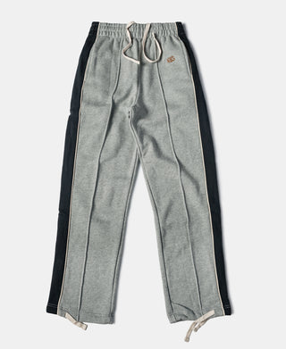 Classic Straight-Leg Striped Logo-Embroidered Cotton-Terry Sweatpants - Gray