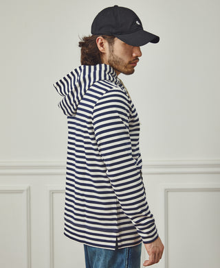 Classic Fit Breton Stripe Cotton Jersey Hoodie