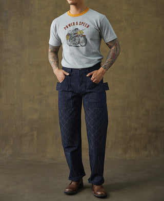 Lot DW2213 Selvedge Striped Biker Trousers