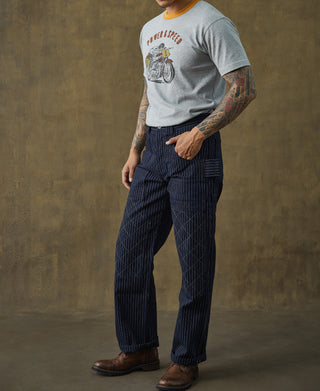 Lot DW2213 Selvedge Striped Biker Trousers