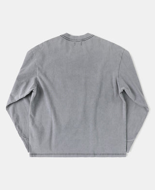 Suede Textured Drop Shoulder T-Shirt - Light Gray