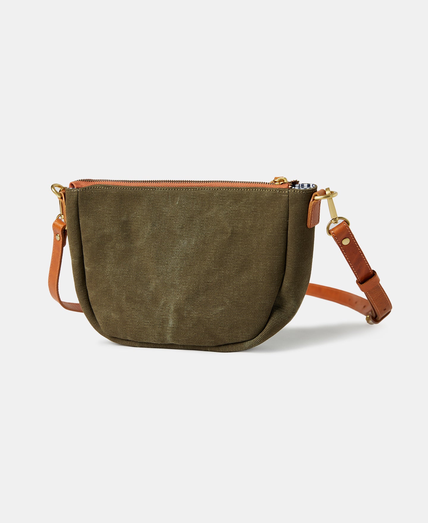 Front Pocket Canvas Crossbody Bag - Olive