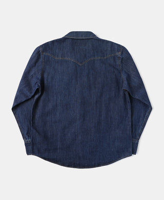 Western Snap Button Washed Denim Shirt