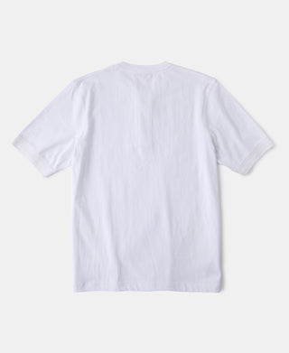 9,3 oz Baumwollschlauch-Henley-T-Shirt – Weiß