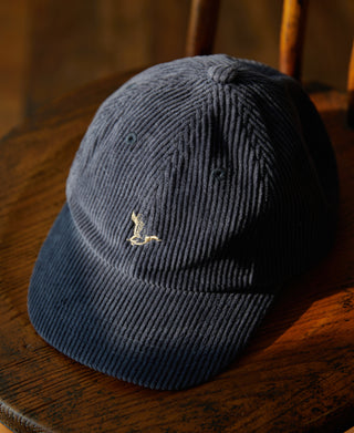 Embroidered Corduroy Baseball Cap - Navy