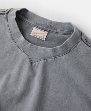 Suede Textured Drop Shoulder T-Shirt - Light Gray