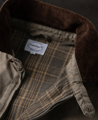 Flannel Lined Twill Harrington Jacket - Faded Khaki