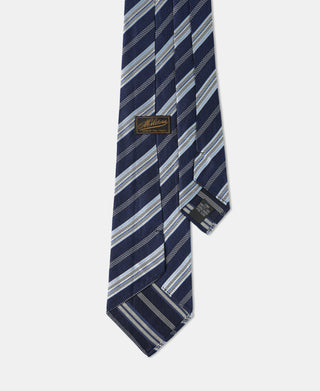 LOT 604 Silk Tie - Navy/Silver