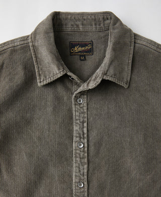 Regular Fit 11 Wale Corduroy Overshirt - Taupe