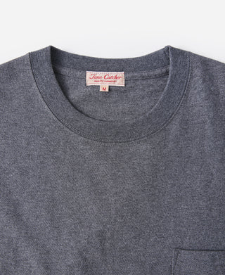 Oversize-T-Shirt mit röhrenförmigen Taschen aus 9,3-Unzen-Baumwolle – Grau