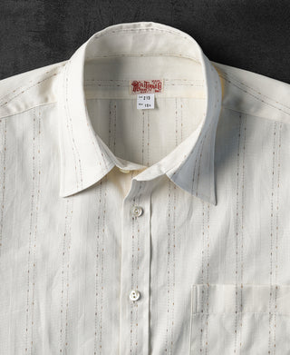 Lot 215 1930s Jacquard Stripe Point Collar Dress Shirt