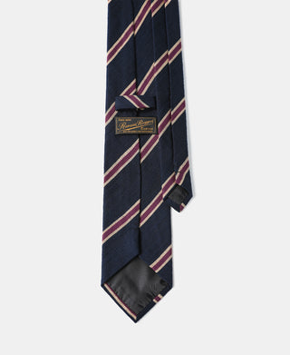 Striped Regimental Tie - Navy/Burgundy