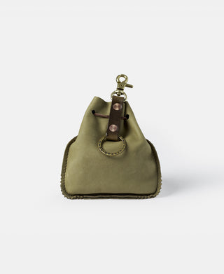 Colored Glaze Drawstring Coin Pouch - Olive