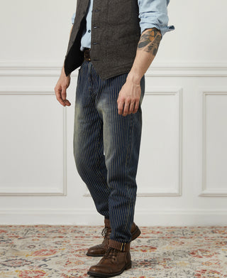 13 oz Faded Selvedge Stripe Taper Jeans