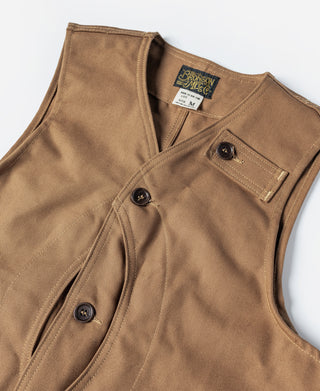 1930s Heavyweight Canvas Game Pocket Hunting Vest - Khaki