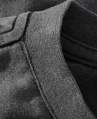 Suede Textured Drop Shoulder T-Shirt - Dark Gray