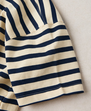 Breton Stripe T-Shirt - Apricot/Navy