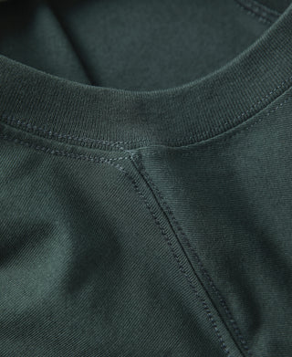 Oversize-T-Shirt mit röhrenförmigen Taschen aus 9,3-Unzen-Baumwolle – Dunkelgrün
