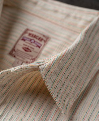 Textured Striped Pocket Button-Down Shirt