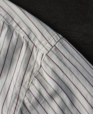 Two-Tone Fine Stripe Band Collar Shirt