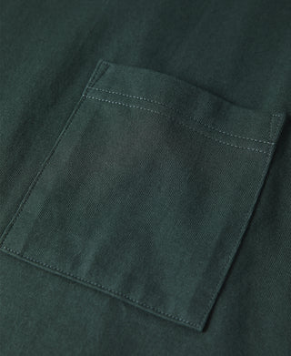 Oversize-T-Shirt mit röhrenförmigen Taschen aus 9,3-Unzen-Baumwolle – Dunkelgrün